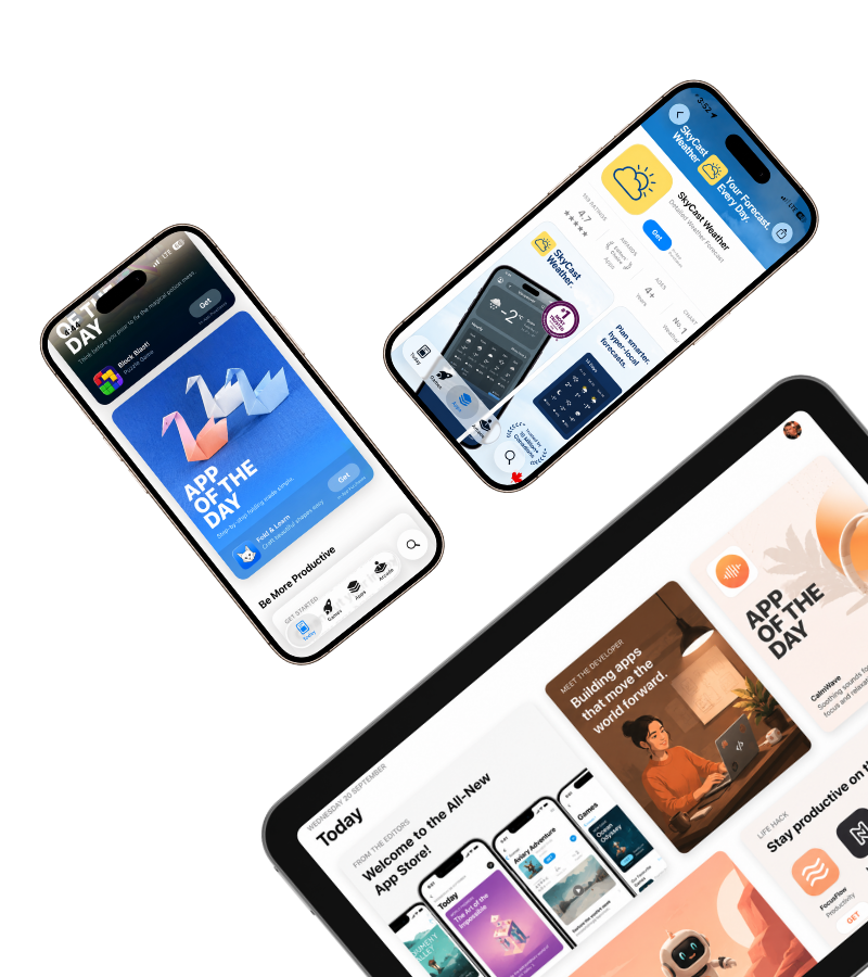 App Store screens on iPhone and iPad